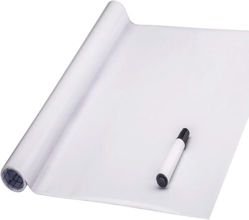 Whiteboard Paper Sticker Roll 44 x 200cm - Dry Erase Message Board with Marker Pen for Office Home School Kids Room