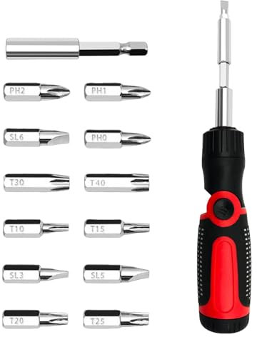 Ratschen-Schraubendreher, Multi-Bit-Werkzeug, ergonomischer Griff