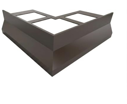 MINUTA PROFILI Angolare Esterno per Profilo gocciolatoio Alluminio Nor Per Balconi e Terrazze 16X16 cm (Testa di Moro RAL 8019)