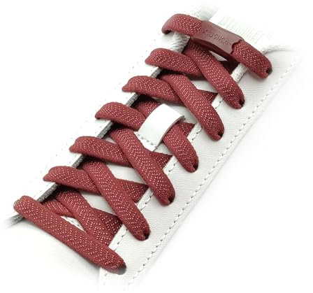 Originals Elastische Schnürsenkel ohne Binden, mit robustem einteiligem Verschluss – für Sneaker, Laufschuhe, Wanderschuhe & Sport – Unisex Schuhbänder für Herren, Damen & Kinder (32 Weinrot)