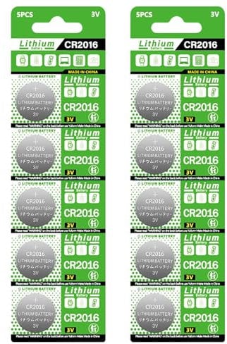 Ruiogoe 10pcs CR2016 3V Batteries Coin Battery For Electronics Such As Doorbells Sports Equipment And Calorie Counters