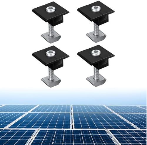 Mittelklemme 30mm – 4 Stück Solarmodul Klemmen, Aluminium Solarmodul Halterung für Photovoltaik-Montage, Robuste PV Modulklemmen für Sichere Befestigung von Solarpanels