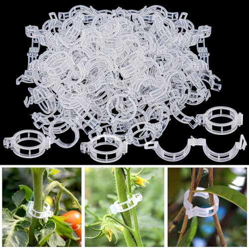 HGRGHH 300 Pcs Clips de Support pour Plantes, Clips pour Plantes Grimpantes, Jardin Clips en Plastique, Clips de Vigne en Plastique, Clips Tomates Reutilisable pour Légumes, Plantes, Tomates