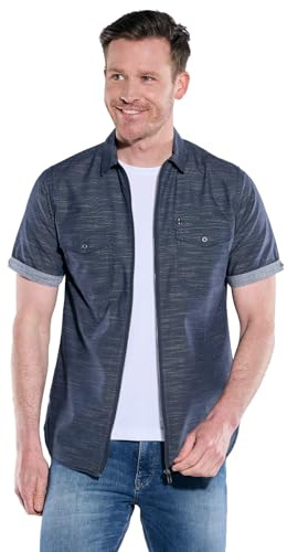 engbers Herren Kurzarm-Hemd Uni, Marineblau