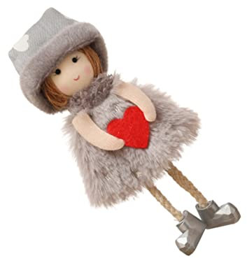 SOLUSTRE 1 Stück Liebe Engel Anhänger Plüschpuppen Plüschpuppe für Mädchen Süße Puppe weiche Puppe Puppenornamente Mädchenpuppe Puppe Plüsch Cartoon Plüschspielzeug Plüschtiere Grau