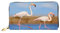 FEYUNYAN Damen Leder Lange Geldbörse Organizer Pink Flamingo im Wasser Damen Geldbörse RFID Blockierung Große Kapazität Scheckbuchhalter Mehrere Kartenfächer Reißverschluss Münzbörse Leder Damen