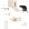 PawHut 6-teiliges Katzen-Kletterwand-Set Katzenständer mit Condo-Plattform Hängematte Leitern Sitzstange Kratzbrett Sisalpfosten Beige Spielzeugball