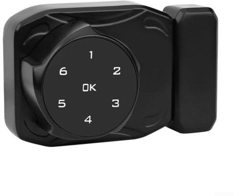 Serratura elettrica con password, per porte scorrevoli, con tastiera touch, archiviazione automatica e allarme di bassa tensione, per armadi in vetro (tipo C nero)