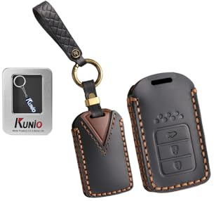 KUNIO Schlüsselhülle Schlüsselanhänger Passt für Honda Civic Accord CR-V HR-V ZR-V 2023 2024 2025 Autoschlüssel Hülle PU Leder 3 Tasten Schlüsseletui Zubehör Schwarz C