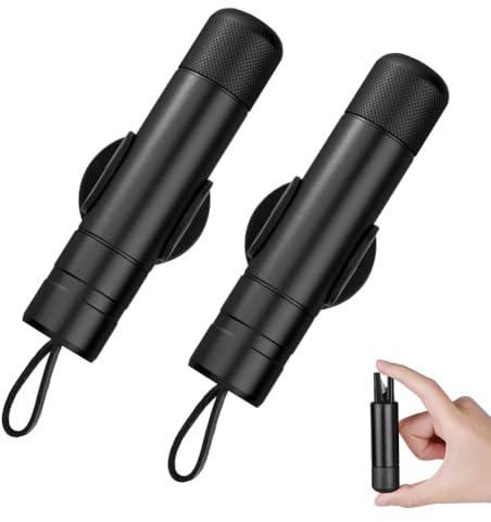 URAQT Taglia Cinture di Sicurezza e Rompivetro per Auto, 2 Pezzi Rompi Finestrino per Auto, con 2 Supporti, Strumento di Salvataggio di Emergenza 2 in 1, Accessori per La Fuga per Auto,Bus(Nero)