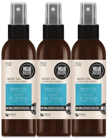 P-Beauty Naturkosmetik Hautöl Körperöl mit Bio Arganöl, Vitamin E & Mandelöl für geschmeidige, samtweiche Haut - Feuchtigkeitspflege - für trockene Haut - veganes Body Öl - Körperpflege (3x130ml)