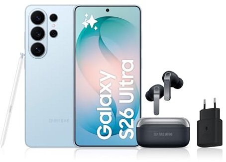 Samsung Galaxy S26 Ultra, avec Galaxy AI, 256 Go, Bleu Galaxy Buds4 Pro, Noir, Chargeurs secteurs Rapides 25W Inclus, Version FR