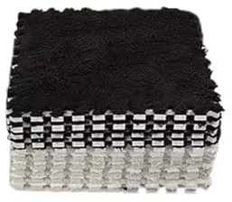 Ineinandergreifende Plüsch-Schaumstoffmatte 10 Stück Plüsch-Puzzle-Schaumstoff-Bodenmatte, 30 x 29 cm, weiche Puzzle-Teppichmatte for den Raum