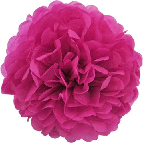 Creativery 1 Papier Pompon 20cm (Fuchsia/Magenta 183D) // Pompom Bommel Papier Kugel Seidenpapier Pompon Blumen Deko Hängedeko Raumdeko