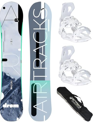 AIRTRACKS Damen Snowboard Set Drom Lady Rocker + Snowboard Bindung Star oder Master W Fastec + Sb Bag 140 145 150 155 cm