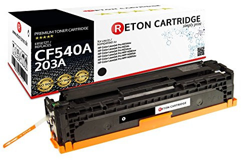 Original Reton Toner | 40% höhere Druckleistung | kompatibel zu HP 203A, CF540A schwarz für HP Laserjet Pro M281fdw, Pro M280nw, Pro M281fdn, Pro M254nw,Pro M254dw