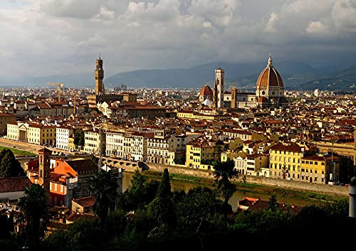 hansepuzzle 41633 - Florenz Puzzle 130 Teile - Orte-Puzzle mit hochwertiger Aufbewahrung: Kartonbox und wiederverschließbarem Beutel - Puzzle-Maße: 28,7 x 20 cm