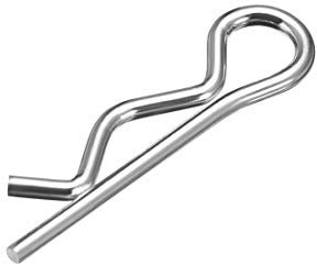 Sourcing map Lot de 50 épingles à clip en acier carbone 1,8 mm de longueur 35 mm de remorque en forme de R en forme de ressort, tracteur tondeuse à tisser Fixation Argenté