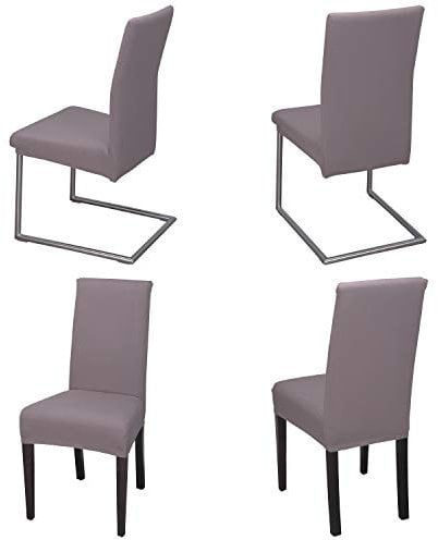 Staboos Stuhlhussen 4er Set - Hochwertige und elastische Stuhlhussen für Swingstühle - Pflegeleichte Stuhlbezüge & Hussen für Stühle - Perfekter Stuhlbezug 4er Set - ÖKO TEX ZERTIFIZIERT - Taupe-Braun