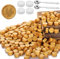 Mogokoyo 300 Stück Siegelwachs Perlen Siegellack Set mit 2 Stück Wachs Schmelzen Löffel und 4 Stück Kerzen für Umschlag/Briefkopf/Einladungen/Geschenk (Gold)