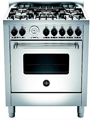 Bertazzoni La Germania Americana AMN765EXT cucina Piano cottura Acciaio inossidabile Gas A - Forni e Piano cottura (Piano cottura, Acciaio inossidabile, Manopola, Nero, Frontale, Analogico)