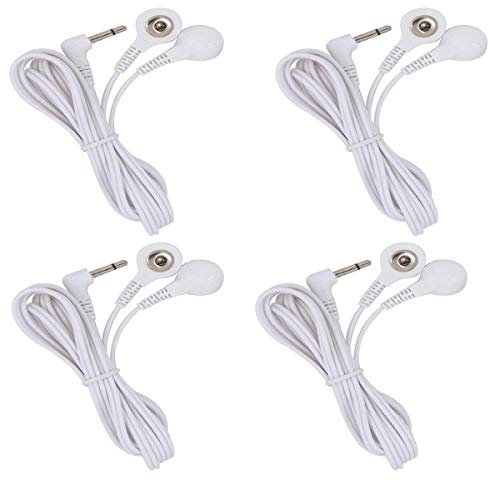 HARPIMER TENS Elektrodenkabel 2,5 mm Stecker auf 3,5 mm Snap-on Stecker, 4 Stück