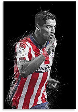 Luis Suarez Poster Fußball Bild 1 Leinwand Wanddekoration Kunst Gemälde Druck für Büros Wohnzimmer Schlafsäle Zuhause – Geschenk für Freund Mann 30 x 45 cm
