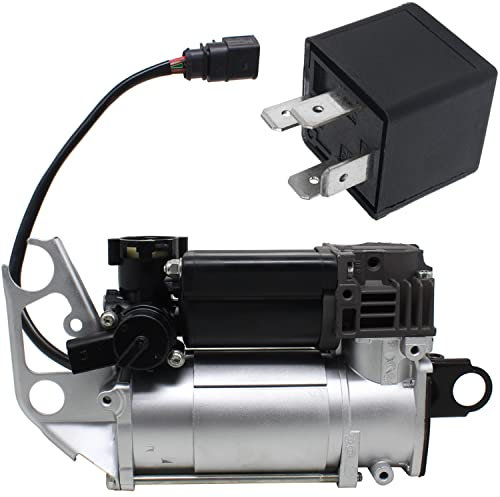 AIRSUSFAT Air Suspension Compressor Pump with Relay for Audi Q7 2007-15 4L0698007B 2007-2015 7L8616007A 7L8616007C 7L8616007E 7L0698853