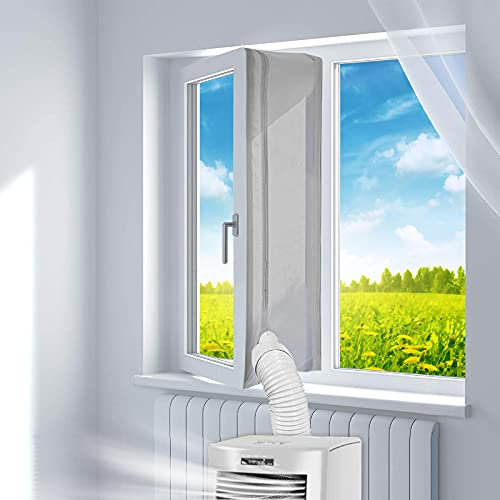 Tragbare Klimaanlage Fensterabdichtung Selbstklebend, Fensterdichtung FüR Abluftschlauch, FüR Mobile KlimageräTe Und Abluft-WäSchetrockner, Wasserdicht (400cm, Silber grau)
