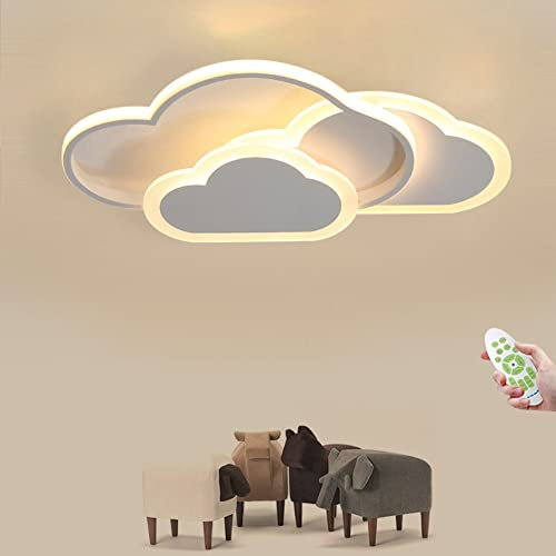 YLFXL Kinderzimmer LED Deckenlamp, Moderne Cloud Fernbedienung Dimmbare Deckenleuchte Mädchen/Jungen Schlafzimmer, Kinderzimmer, Wohnzimmer,Babyzimmer, 32W 2800LM