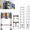 Ladders Extendable Telescopic 8.5FT/ 2.6M Ladder Heavy-Duty Multi Purpose Straight Attic Loft Ladder Portable Folding Stainless Steel Ladders, 9 Steps