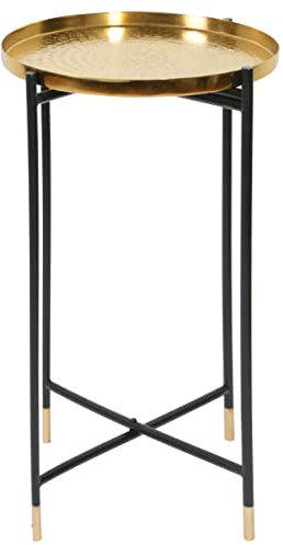 Walbrook Goldfarbener Beistelltisch, goldener Beistelltisch, kleiner Beistelltisch, goldene Tischdekoration, Beistelltische Schlafzimmer, Beistelltische Wohnzimmer, Tabletttisch