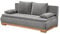 MILA Bequemes Schlafsofa mit Bettkasten in Artisan Eiche Optik, Dunkelgrau - Ausziehbares Sofa mit Schlaffunktion - 208 x 93 x 105 cm (B/H/T)