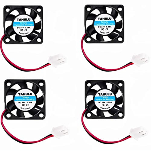 TAHULU 3D Printer Fan 40mm Quiet 24V 4pcs Compatible with 3D Printer, DVR and Other Small Appliances Series Repair and Replacement