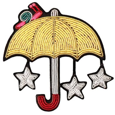 ECER Broche Épingle Étoile Femme - Pince À Châle, Corsage, Vêtements, Sac Accessoires Haut De Gamme - Indien Soie Broderie Badge Niche, Parapluie Étoile