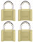 Master Lock Lucchetti a combinazione 175EC4, 4 pezzi, oro, confezione da 4