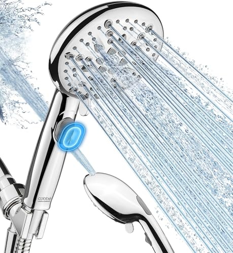 Cobbe 9 Spray Modes Handheld Shower Head, Water-Saving, Chrome