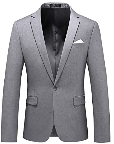 Anzug Jacke Männer Einfarbig Slim Fit Mode Jacke Herren Urban Temperament Business Blazer Jacke Männer Mehrfarbige Optionen Gentleman Bankett Casual Jacke Herren A-Grey XL