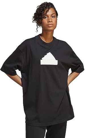 adidas Damen W Fi Bos Bf Tee Tshirt, Schwarz, L