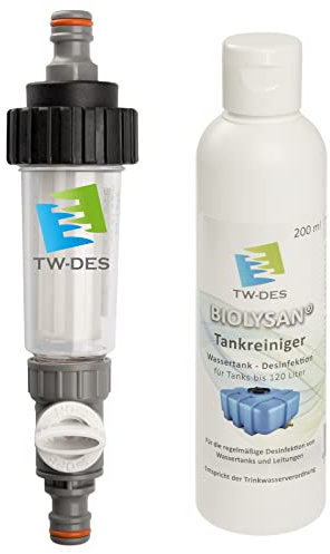 TW-DES Original Befüllfilter ECONOMY inkl. BIOLYSAN Tankreiniger für 120l Tanks für Wohnmobil, Wohnwagen, Boot