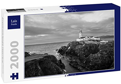 Lais Jigsaw Puzzle Fanad Head in Donegal, Ireland with lighthouse at sunset in black and white 2000 pieces
