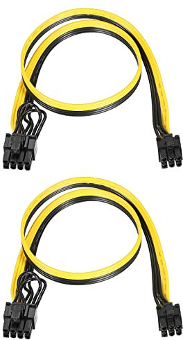 PATIKIL PCIe Cable 6 Pin Male to 8 Pin (6+2) Male GPU Power Supply Cable, 520mm/20.5 for Graphics Card, Pack of 2