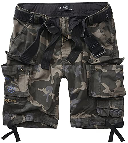Brandit Savage Shorts with Belt Cargo Vintage Short Army Bermuda Shorts, Darkcamo Rs, XL
