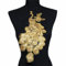 HIQIU Pailletten Feder Pfau aufnäher Stickerei Applikation Näheisen Auf Aufnäher Schimmernde Tüllaufnäher DIY zum aufnähen kleid Dekor (Gold)