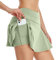 VUTRU Damen Tennisröcke Hohe Taille Tennis Skort mit Taschen Laufröcke Sport Golfrock mit Innenhose Hellgrün S