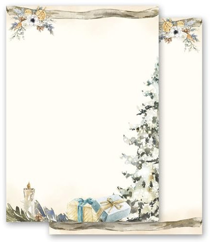 50 Blatt Briefpapier FESTLICHER TANNENBAUM - DIN A5 (210x148 mm), 90 g/m² - Weihnachtspapier