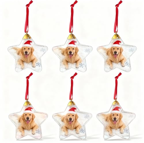 VALICLUD 6 Stück Weihnachtskugel Foto Weihnachtsdeko Durchsichtige Kunststoff-Ornamentkugeln Zum Basteln Und Dekorieren Transparenter Anhänger Durchsichtige Weihnachtsornamente 9×8. 5cm
