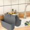 Sponge Holder for Kitchen Sink, Silicone Sink Saddle Caddy Organizer Rack, Sponges Holder Over Faucet, Hanging Kitchen Sink Organizer Accessories Rack Basket - Dark Gray