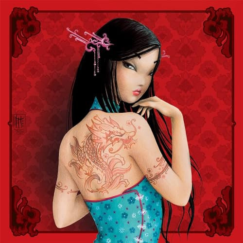 Grafika - Chine - Puzzle 1000 Pièces - Représentation Artistique, Femme Chinoise avec Tatouage Dragon - Puzzle Adulte - Fabriqué en France