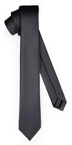 Ladeheid Klassische Herren Krawatte, matt, Perfekt für Büro & Festlichkeiten, Vielfältige Farben - Ideal für Geschäftsmeetings, Hochzeiten TMM-5 (150cm x 5cm, Schwarz)